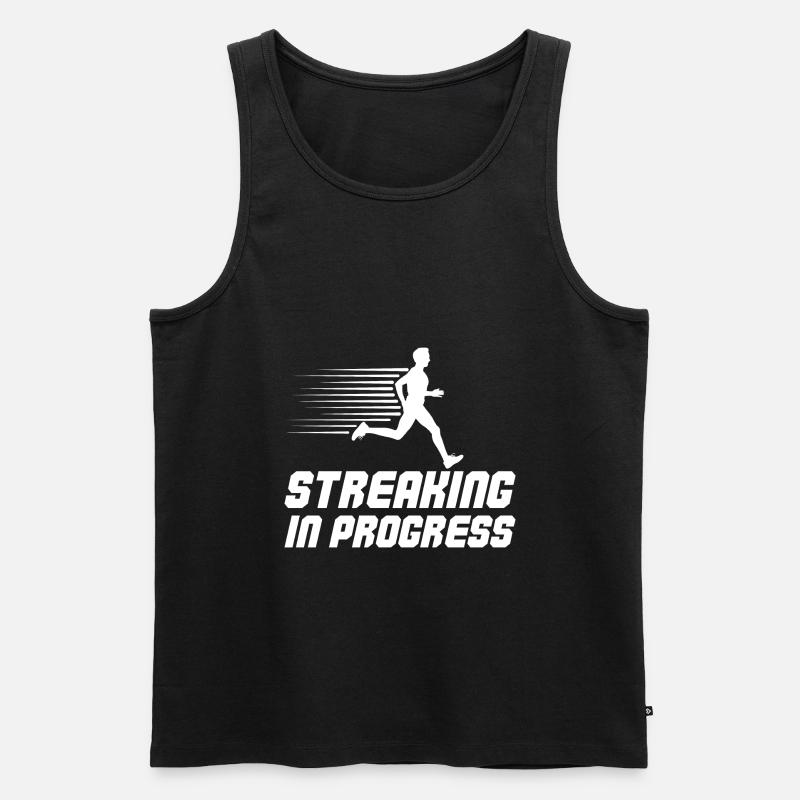 Streaking in Progress - Streak Runner - Männer Premium Bio Tank Top - Schwarz