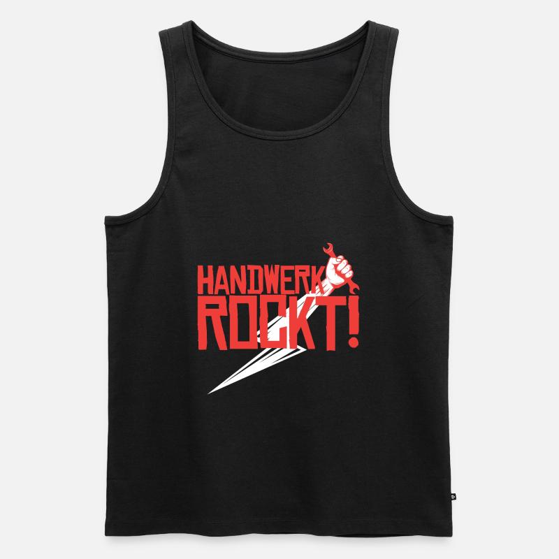 Handwerk rockt - Männer Premium Bio Tank Top - Schwarz