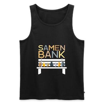 LUSTIG GARTEN GÄRTNER SAMENBANK - Männer Premium Bio Tank Top - Schwarz - Vorne - AI Model Male 178 light (178cm)