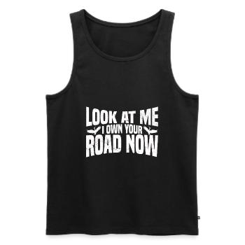 Kanadischer Kranich - Männer Premium Bio Tank Top - Schwarz - Vorne - Michal (187cm)