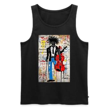 « création de la Symphonie urbaine » - Débardeur bio Premium Homme - noir - Devant - AI Model Male 178 light (178cm)