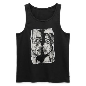 Abstract couple in black and white art - Men's Premium Organic Tank Top - black - Front - Michal (187cm)