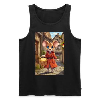 Maus mit ihrem Käse - Männer Premium Bio Tank Top - Schwarz - Vorne - Michal (187cm)