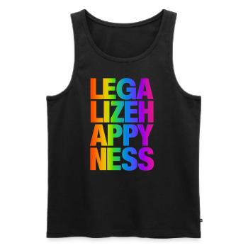 cooles Legilze Happiness T-Shirt Spruch - Männer Premium Bio Tank Top - Schwarz - Vorne - Michal (187cm)