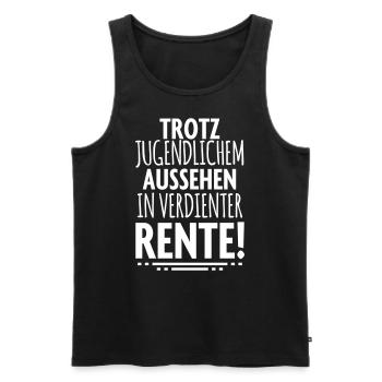 Trotz Rente Rentner - Männer Premium Bio Tank Top - Schwarz - Vorne - AI Model Male 178 light (178cm)