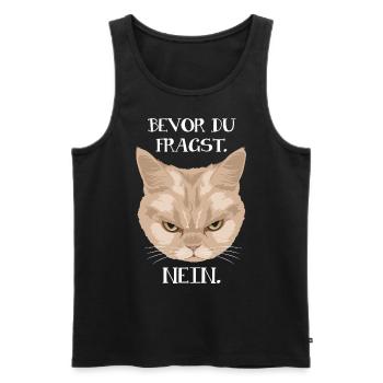 Grumpy Cat - Bevor du fragst_Nein (Katze) - Männer Premium Bio Tank Top - Schwarz - Vorne - AI Model Male 178 light (178cm)