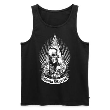 Santa Muerte - Schwarze Version - Männer Premium Bio Tank Top - Schwarz - Vorne - AI Model Male 178 light (178cm)