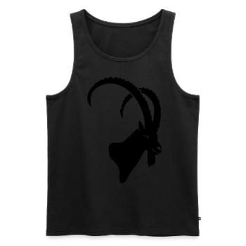 steinbock kopf alpen allgäu bayern tirol alpstyle - Männer Premium Bio Tank Top - Schwarz - Vorne - AI Model Male 178 light (178cm)