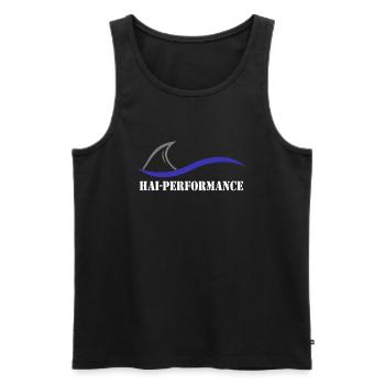 Requin Fin Hai Performance Drôle - Débardeur bio Premium Homme - noir - Devant - AI Model Male 178 light (178cm)