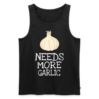Needs More Garlic Gift Cook Cook - Men's Premium Organic Tank Top - black - Front - Michal (187cm)