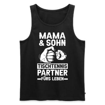 Mama und Sohn Tischtennis - Männer Premium Bio Tank Top - Schwarz - Vorne - Michal (187cm)