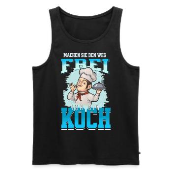 Koch Köche sind immer im Stress - Männer Premium Bio Tank Top - Schwarz - Vorne - Michal (187cm)
