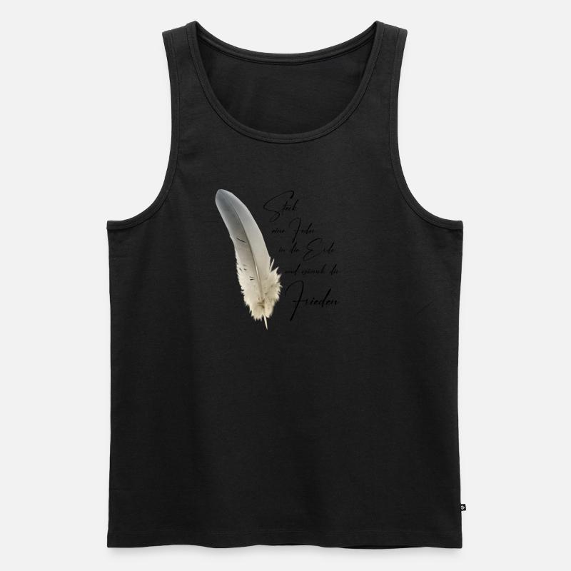 Wünsch dir Frieden - Männer Premium Bio Tank Top - Schwarz