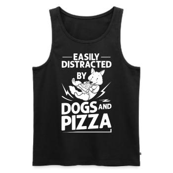 Pizza Dog Food Pizzeria Italian Puppies - Men's Premium Organic Tank Top - black - Front - Michal (187cm)