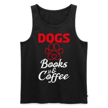 Dog books and - Men's Premium Organic Tank Top - black - Front - Michal (187cm)