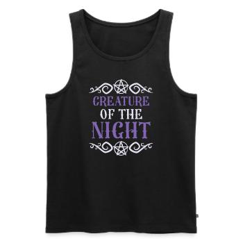 CREATURE OF THE NIGHT Creepy Design - Männer Premium Bio Tank Top - Schwarz - Vorne - AI Model Male 178 light (178cm)