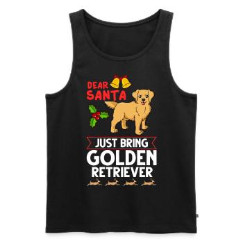 Golden Retriever Hund Welpen Besitzer Weihnachten - Männer Premium Bio Tank Top - Schwarz - Vorne - AI Model Male 178 light (178cm)