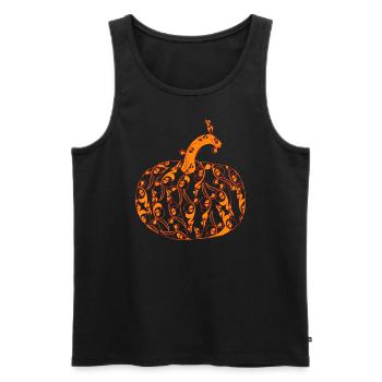 Pumpkin - Men's Premium Organic Tank Top - black - Front - AI Model Male 178 light (178cm)