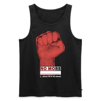 Clenched fist, protesting, funny saying - Men's Premium Organic Tank Top - black - Front - AI Model Male 178 light (178cm)