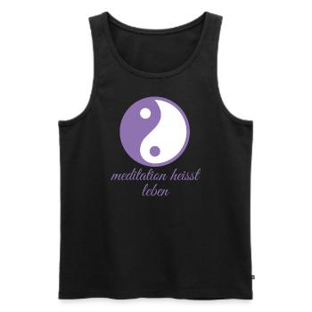 Meditation Balance Meditieren - Männer Premium Bio Tank Top - Schwarz - Vorne - AI Model Male 178 light (178cm)