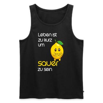 Zitrone Comic Lustig mit Spruch - Männer Premium Bio Tank Top - Schwarz - Vorne - Michal (187cm)