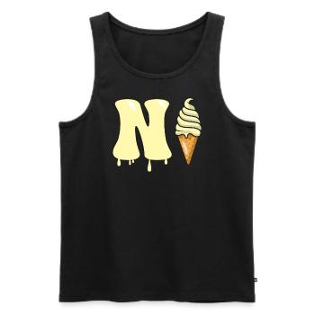 N🍦 Nice N IceCream - Men's Premium Organic Tank Top - black - Front - AI Model Male 178 light (178cm)