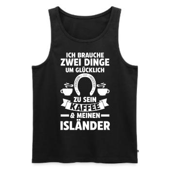 Pferd Reitsport Reiten Pferdesport Kaffee Isländer - Männer Premium Bio Tank Top - Schwarz - Vorne - Michal (187cm)