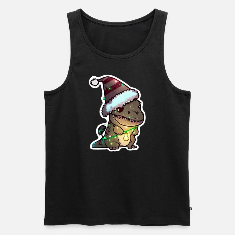 weihnachtsdinosaurier, geschenk, - Männer Premium Bio Tank Top - Schwarz