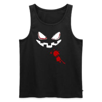 Kürbis Gesicht Halloween - Männer Premium Bio Tank Top - Schwarz - Vorne - AI Model Male 178 light (178cm)