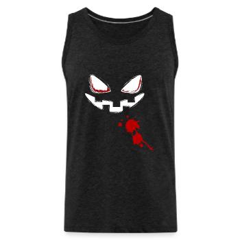 Pumpkin Face Halloween - Men's Premium Organic Tank Top - charcoal grey - Front - Alexander (188cm)