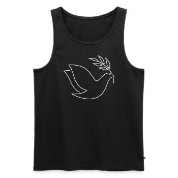Friedenstaube - Männer Premium Bio Tank Top - Schwarz - Vorne - AI Model Male 178 light (178cm)