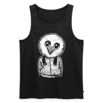 Frohes Comic Küken auf dem spannenden Schulweg! - Männer Premium Bio Tank Top - Schwarz - Vorne - AI Model Male 178 light (178cm)