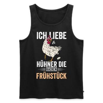 Ich liebe Hühner Ei - Männer Premium Bio Tank Top - Schwarz - Vorne - Michal (187cm)