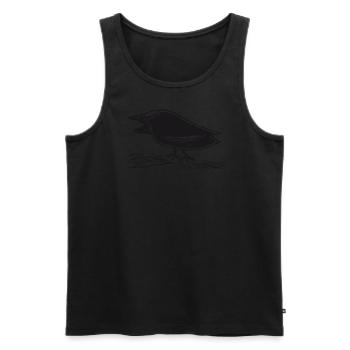 Holzschnitt Krähe / Rabe - Vogel Druckgrafik - Männer Premium Bio Tank Top - Schwarz - Vorne - Michal (187cm)