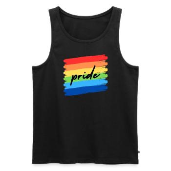 Rainbow Pride 2 - Männer Premium Bio Tank Top - Schwarz - Vorne - Michal (187cm)