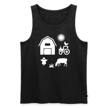 Agriculture - Men's Premium Organic Tank Top - black - Front - Michal (187cm)