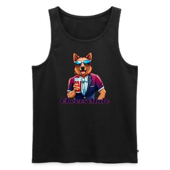 cheers mate - Männer Premium Bio Tank Top - Schwarz - Vorne - AI Model Male 178 light (178cm)