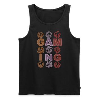 Gaming-colorful-scene - Männer Premium Bio Tank Top - Schwarz - Vorne - AI Model Male 178 light (178cm)