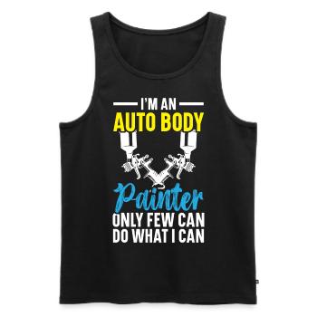 Easily distracted by spray paint car body - Men's Premium Organic Tank Top - black - Front - AI Model Male 178 light (178cm)