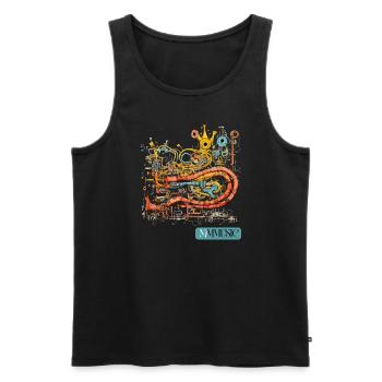 Cute Monster Music Instrument Design - Männer Premium Bio Tank Top - Schwarz - Vorne - AI Model Male 178 light (178cm)