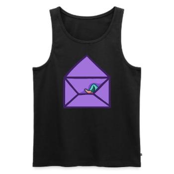 hugadino Dino Post, cute dinosaur - Men's Premium Organic Tank Top - black - Front - AI Model Male 178 light (178cm)