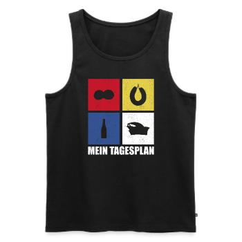 Mainz Mein Tagesplan Fastnacht Karneval - Männer Premium Bio Tank Top - Schwarz - Vorne - Michal (187cm)