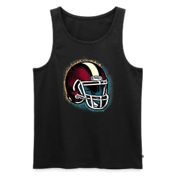 Casque de football américain Pop Art Design - Débardeur bio Premium Homme - noir - Devant - AI Model Male 178 light (178cm)