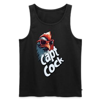 Capt Cock - Men's Premium Organic Tank Top - black - Front - AI Model Male 178 light (178cm)