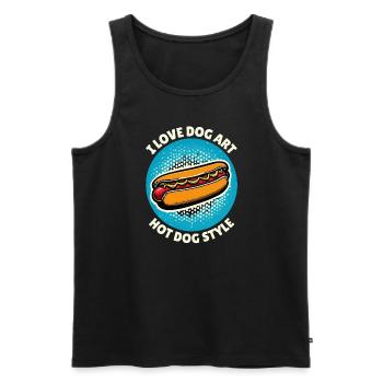 Hot Dog I Love Dog Art Pop-Art - Débardeur bio Premium Homme - noir - Devant - AI Model Male 178 light (178cm)