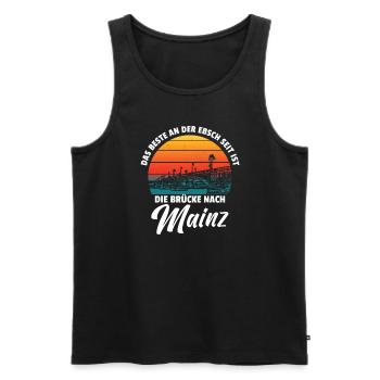 Mainz Vintage Sunset - Männer Premium Bio Tank Top - Schwarz - Vorne - AI Model Male 178 light (178cm)