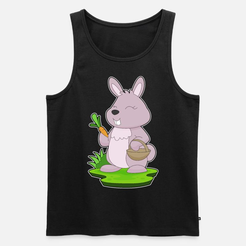 Hase Karotte Korb - Männer Premium Bio Tank Top - Schwarz