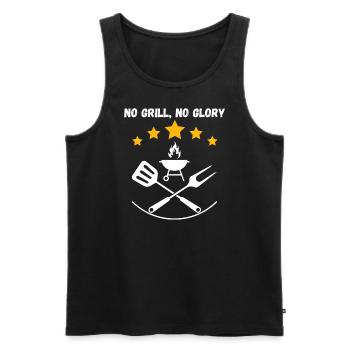 Pas de grillade, T-Shirt sans gloire barbecue - Débardeur bio Premium Homme - noir - Devant - Michal (187cm)