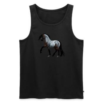 Ramirez - Pferd, laufend - Männer Premium Bio Tank Top - Schwarz - Vorne - AI Model Male 178 light (178cm)