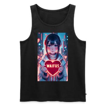 I Love Waifus Herz Anime - Männer Premium Bio Tank Top - Schwarz - Vorne - AI Model Male 178 light (178cm)